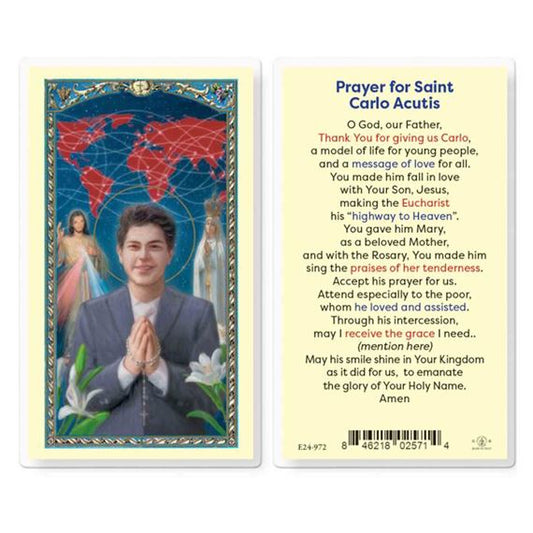 Carlo Acutis Laminated Prayer Card - E24-972