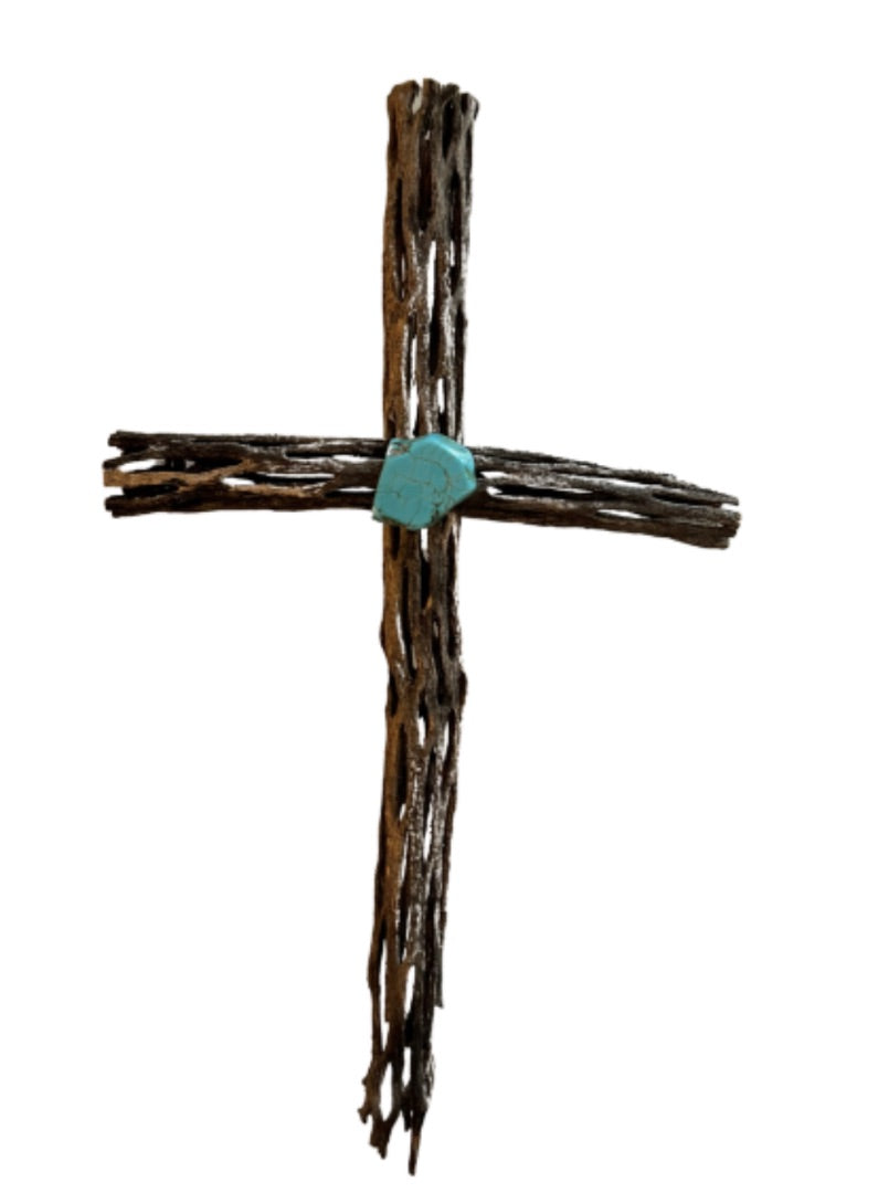 Cholla Cactus Wood Cross – Handcrafted Religious Wall Décor – Various Sizes Available