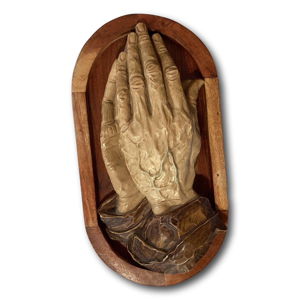 Decorative prayer plaque featuring religious inscription, made by Ysleta Mission Gift Shop, suitable for home or prayer space decor.
