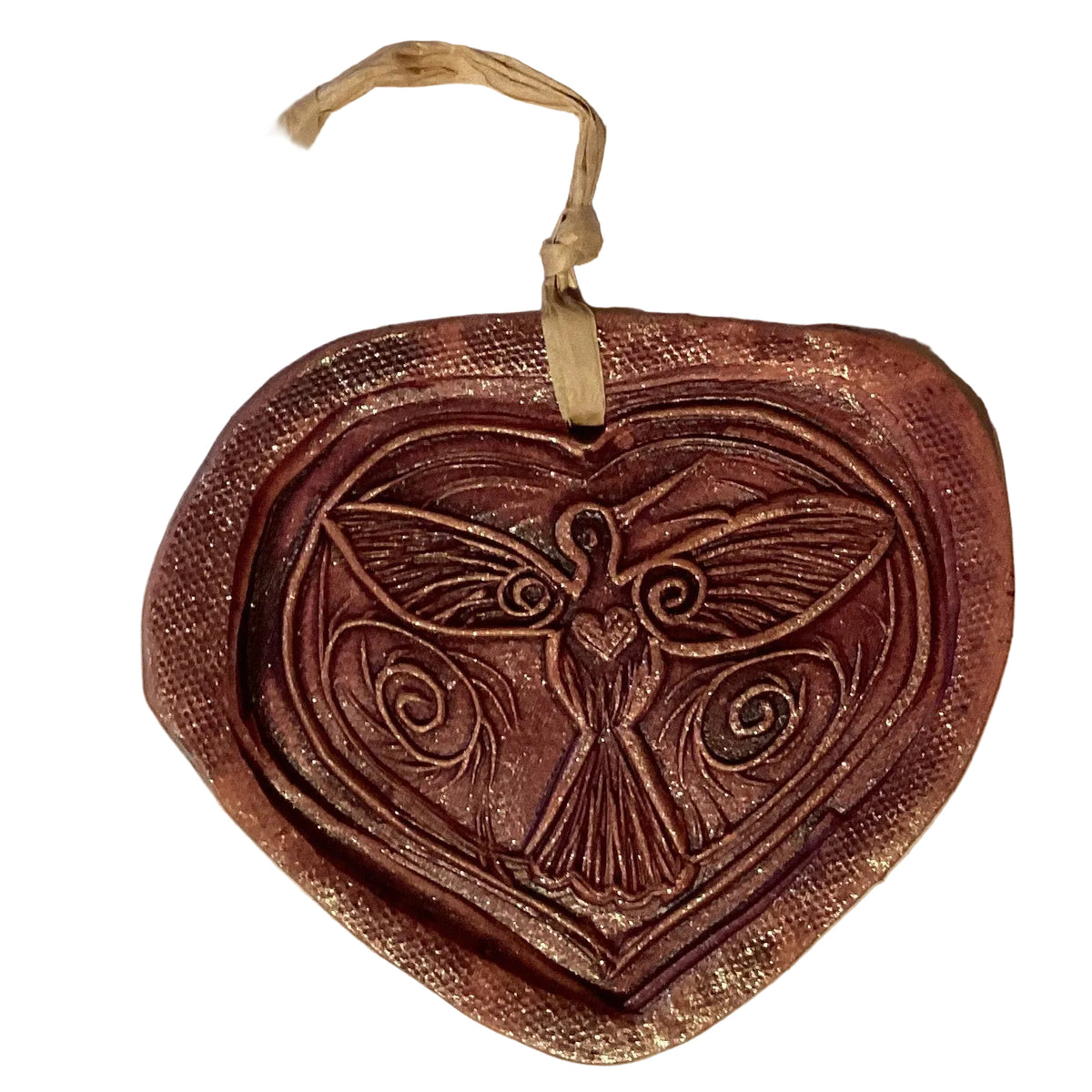 Handmade clay 4-inch decorative ornaments from Ysleta Mission Gift Shop, featuring colorful, handcrafted designs for home decor.