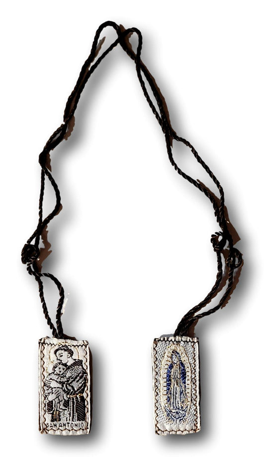 Devotional Scapular Featuring Saint Anthony and Our Lady of Guadalupe – Faith-Inspired Gift