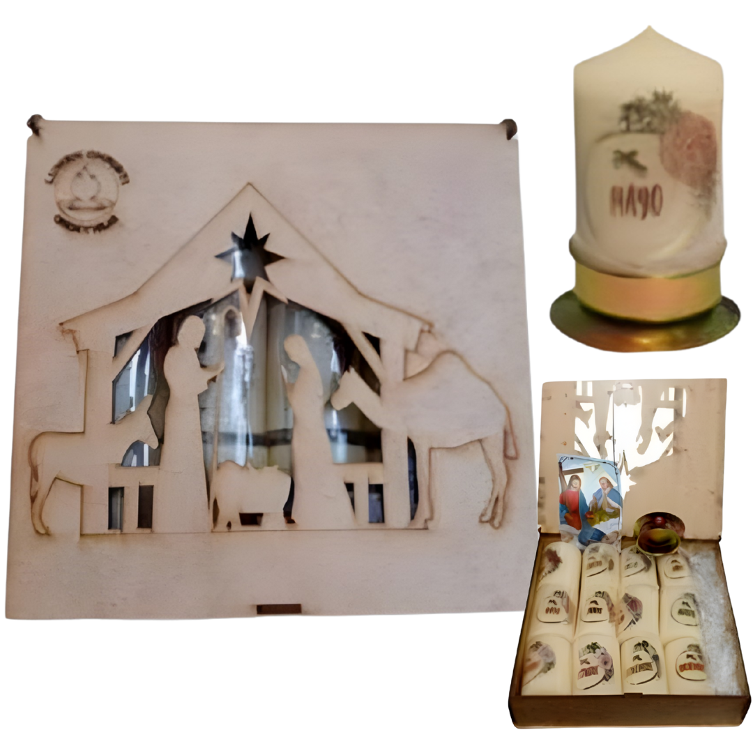 Divine Providence Candle Set | 12 Monthly Devotional Candles In Nativity Box