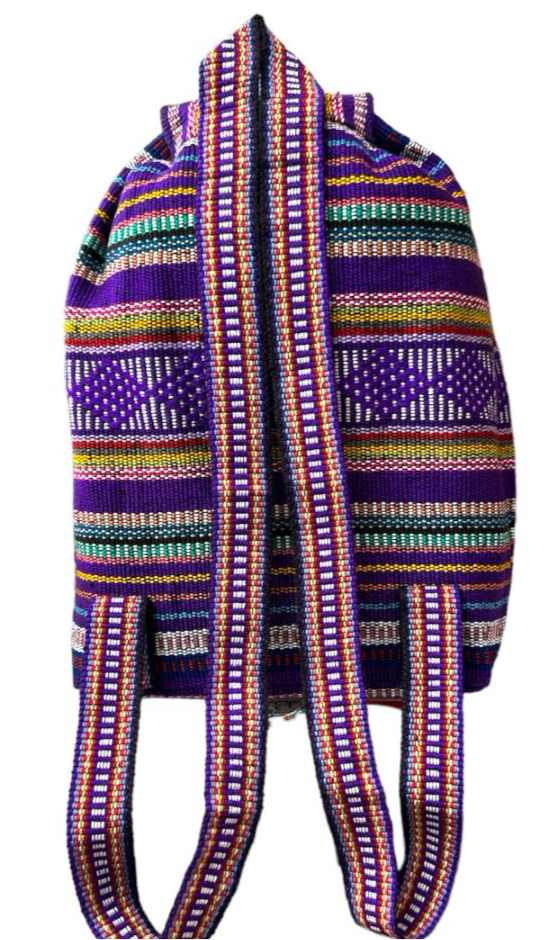 Pinzon Purple Backpack Vibrant Handcrafted Backpack from Mexico