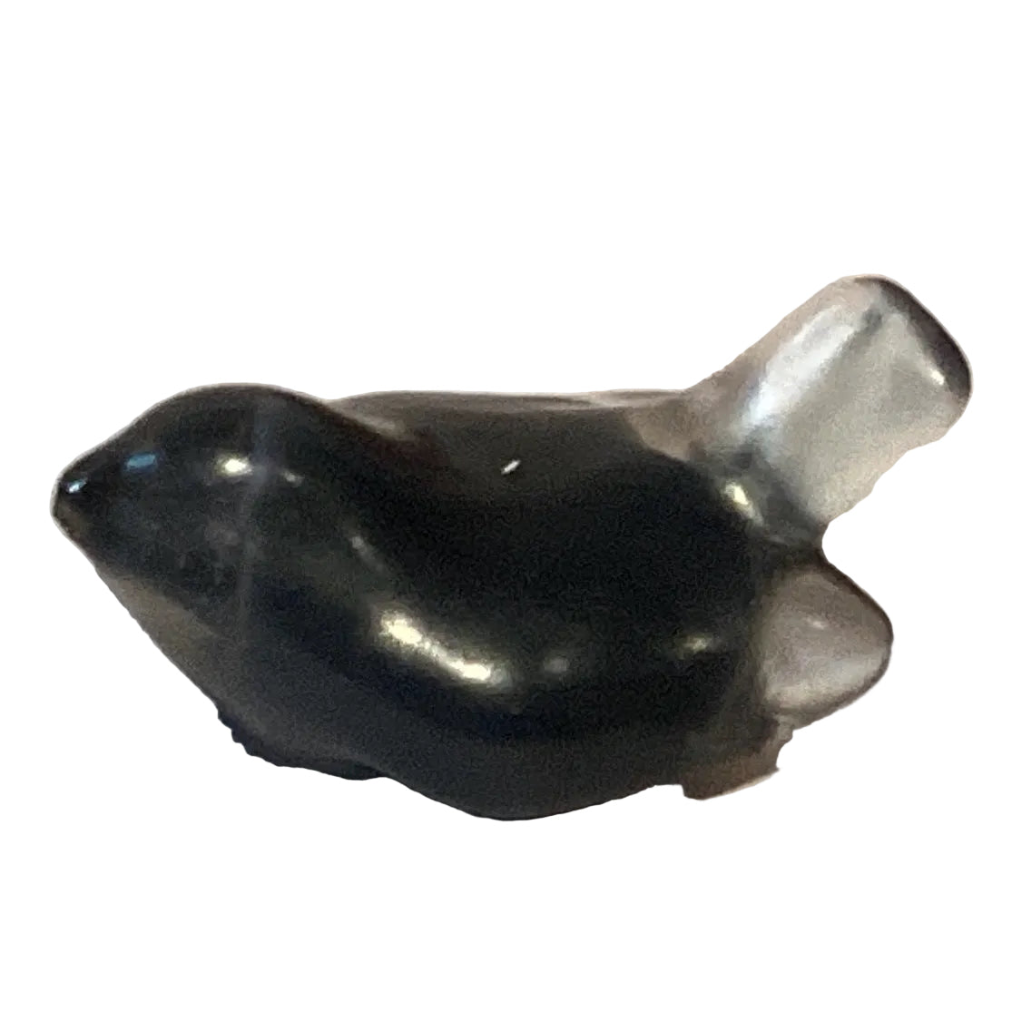 Smokey grey resin perched bird figurine by Ysleta Mission Gift Shop, perfect for art, crafts, and diorama display.