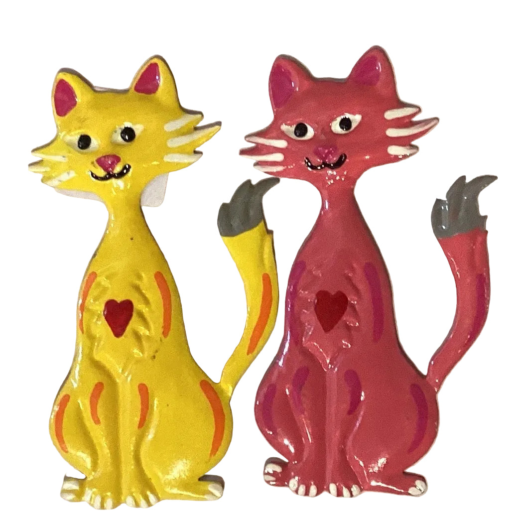 Tin Cat 4-inch refrigerator magnet by Ysleta Mission Gift Shop, featuring colorful, handcrafted design for home decor and organization.