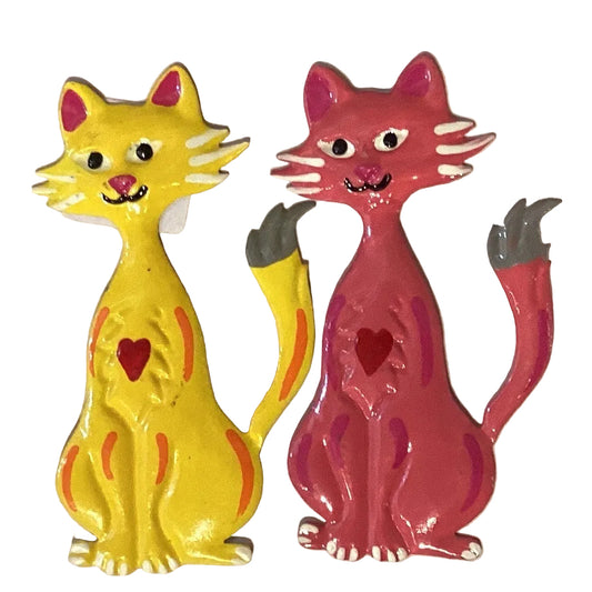 Tin Cat 4-inch refrigerator magnet by Ysleta Mission Gift Shop, featuring colorful, handcrafted design for home decor and organization.