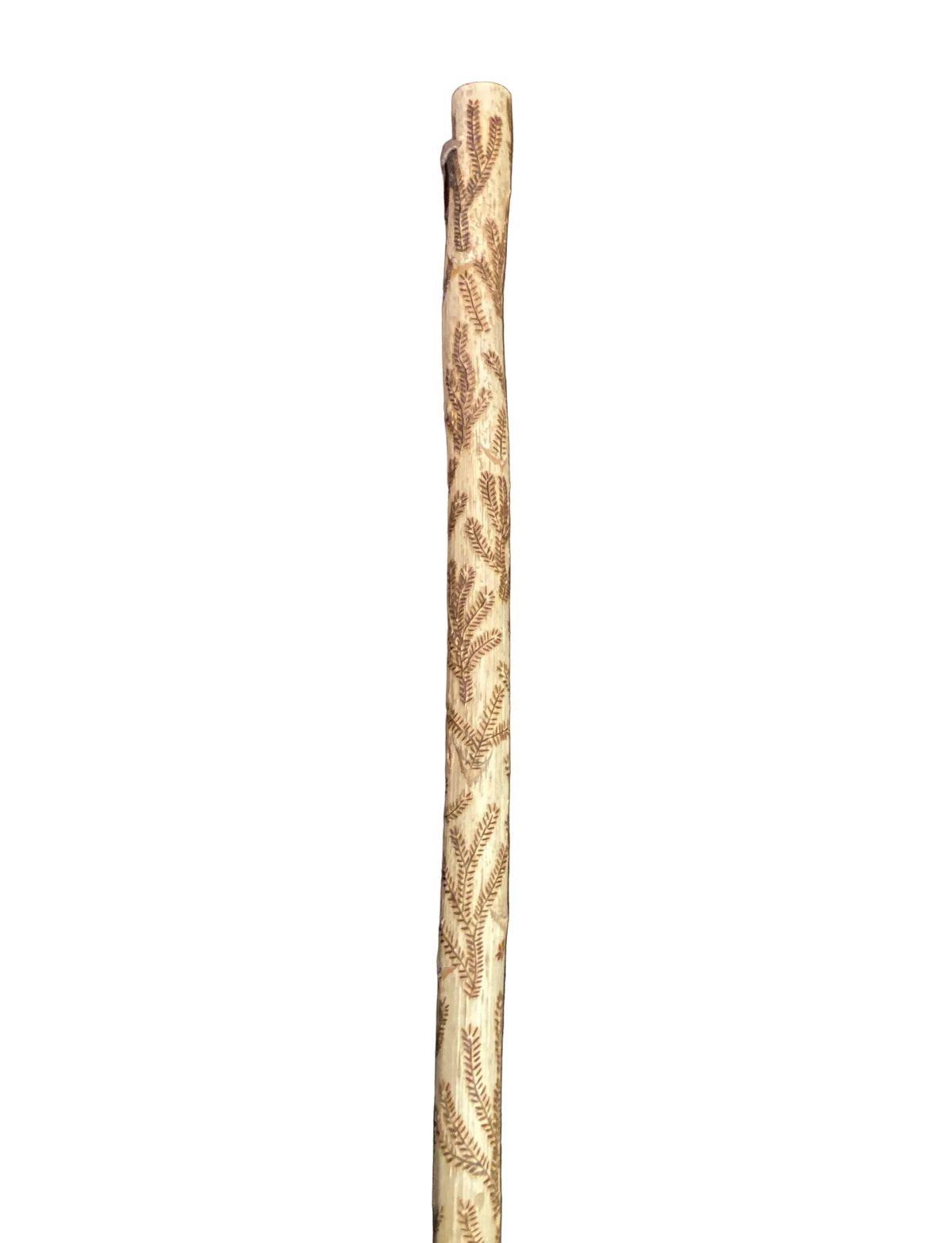 Hand-painted willow spirit walking stick by New Mexico artist, 4 ft 9 in, from Ysleta Mission Gift Shop, detailed carved design
