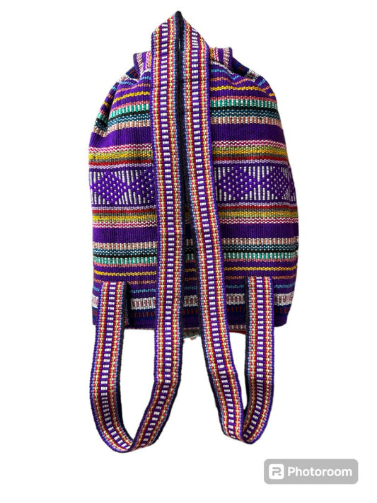 Pinzon Purple Backpack Vibrant Handcrafted Backpack from Mexico