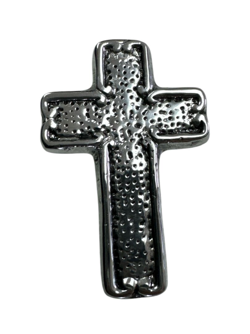 Small Handcrafted Pewter Cross – 3.5 Silver-Finished Religious Accent, Made in Mexico - Ysleta Mission Gift Shop