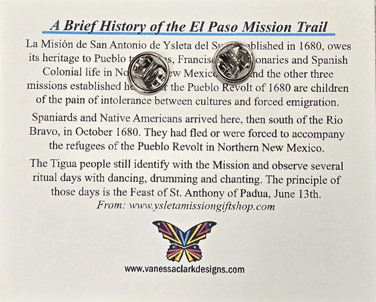 El Paso Mission Trail Enamel Pin - Historic Souvenir | Collectible Lapel Pin | Ysleta Mission Gift Shop