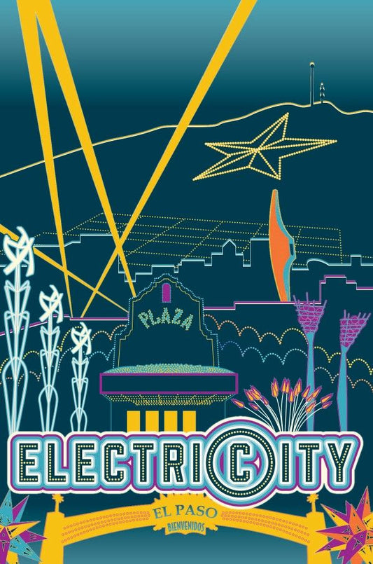 Postcard Greetings El Paso Electricity Design Cardstock 4 x 6