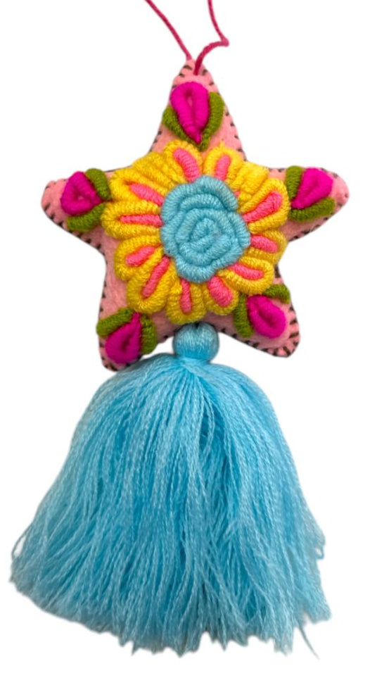 Embroidered Star Charm – Mexican Handmade Folk Art Accessory