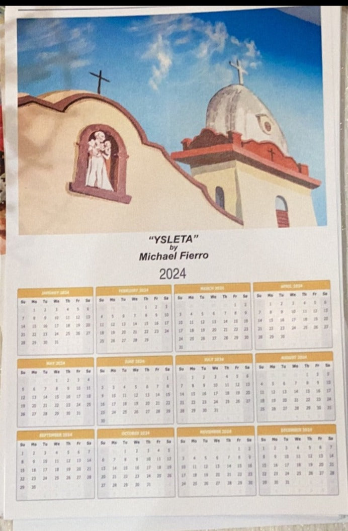 Annual Poster Style Wall Calendar 2024 Ysleta 11 x 17 print from Susan