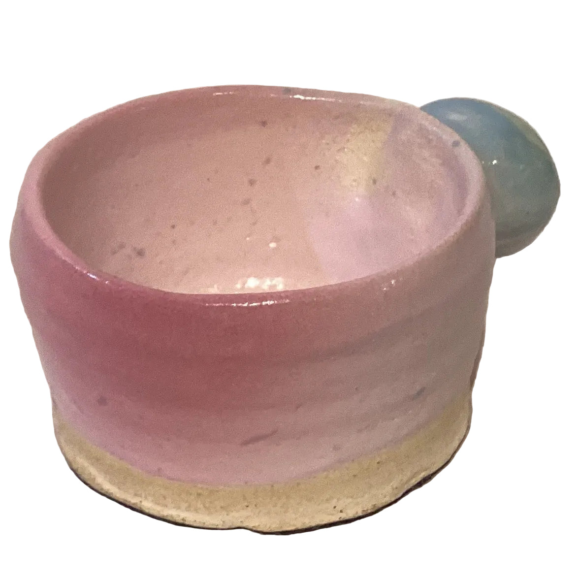 Handmade Mini Clay Catch-All Bowls 1.5 in - Assorted Styles, C- Pink and Blue handmade clay pottery from Ysleta Mission Gift 