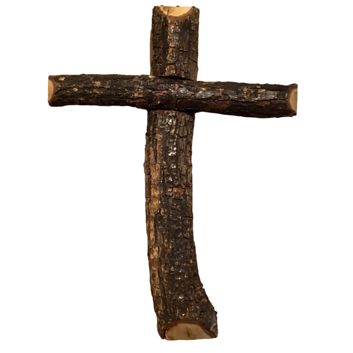 Handmade Live Edge Pecan Wood – 22" Rustic Christian Wall Cross