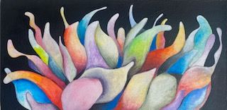 Vibrant Flower Acrylic Painting on Wood Panel, 8x16 Inches Bold Design