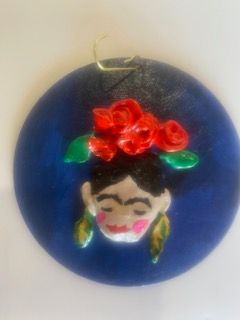 Frida Kahlo Round Ornament – Unique, Stylized Frida Design Ornament