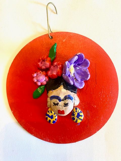 Frida Kahlo Round Ornament – Unique, Stylized Frida Design Ornament