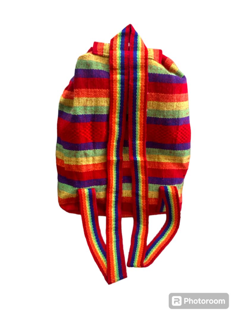 Pinzon Rainbow Backpack – Colorful Artisan Backpack from Mexico - Ysleta Mission Gift Shop