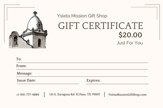 Gift Certificate – The Perfect Gift for Any Occasion | Ysleta Mission