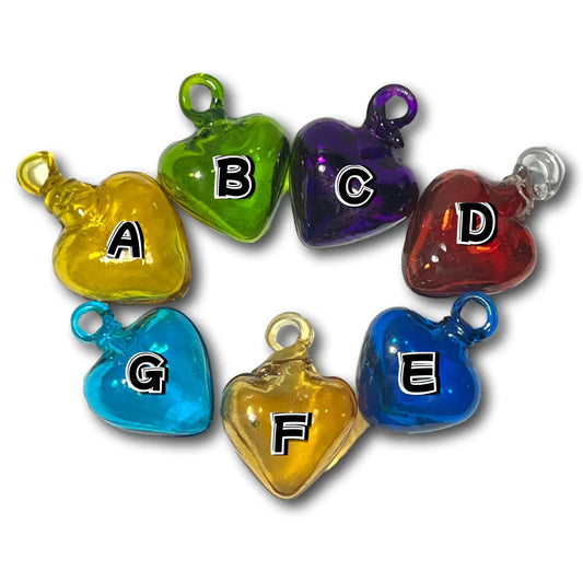 Handblown Glass Heart 1.5x2" – Made in Mexico - Ysleta Mission Gift Shop