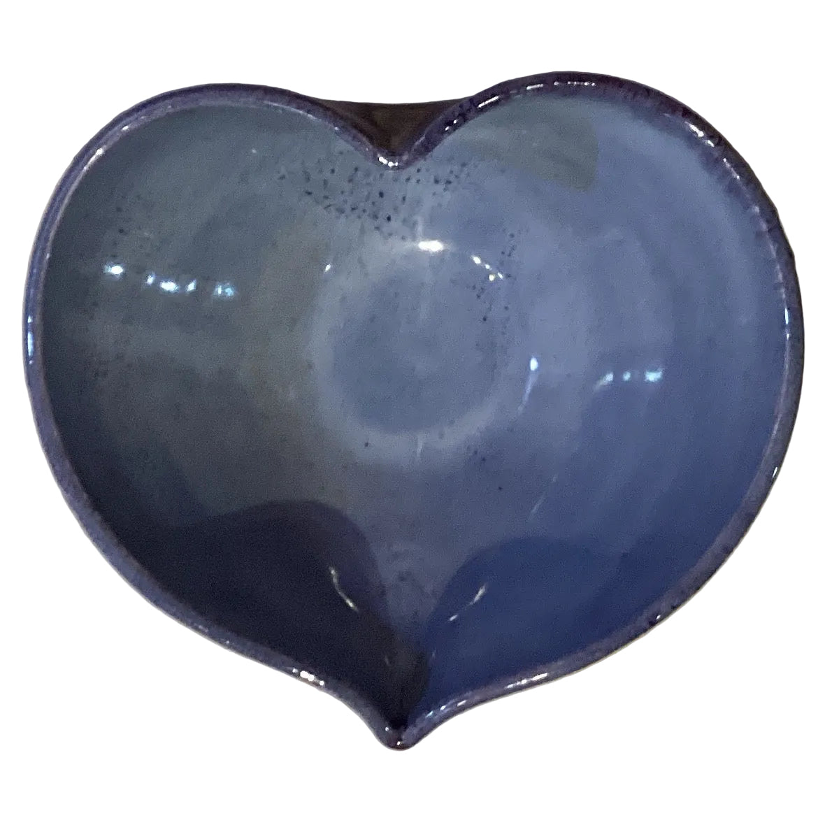 Handbuilt ceramic heart-shaped glazed bowl by Ysleta Mission Gift Shop, artisan pottery for home and garden decor.
