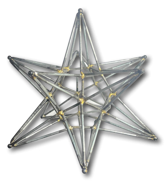 Handcrafted 12-Point 3D Metal Star – 7" Geometric Sculpture Figurine