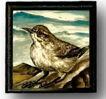 Handcrafted Bird-Themed Wooden Keepsake Box with Original Art Prints