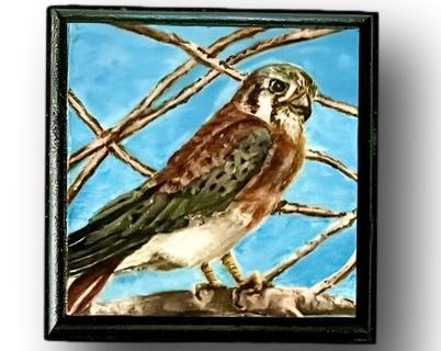 Handcrafted Bird-Themed Wooden Keepsake Box with Original Art Prints