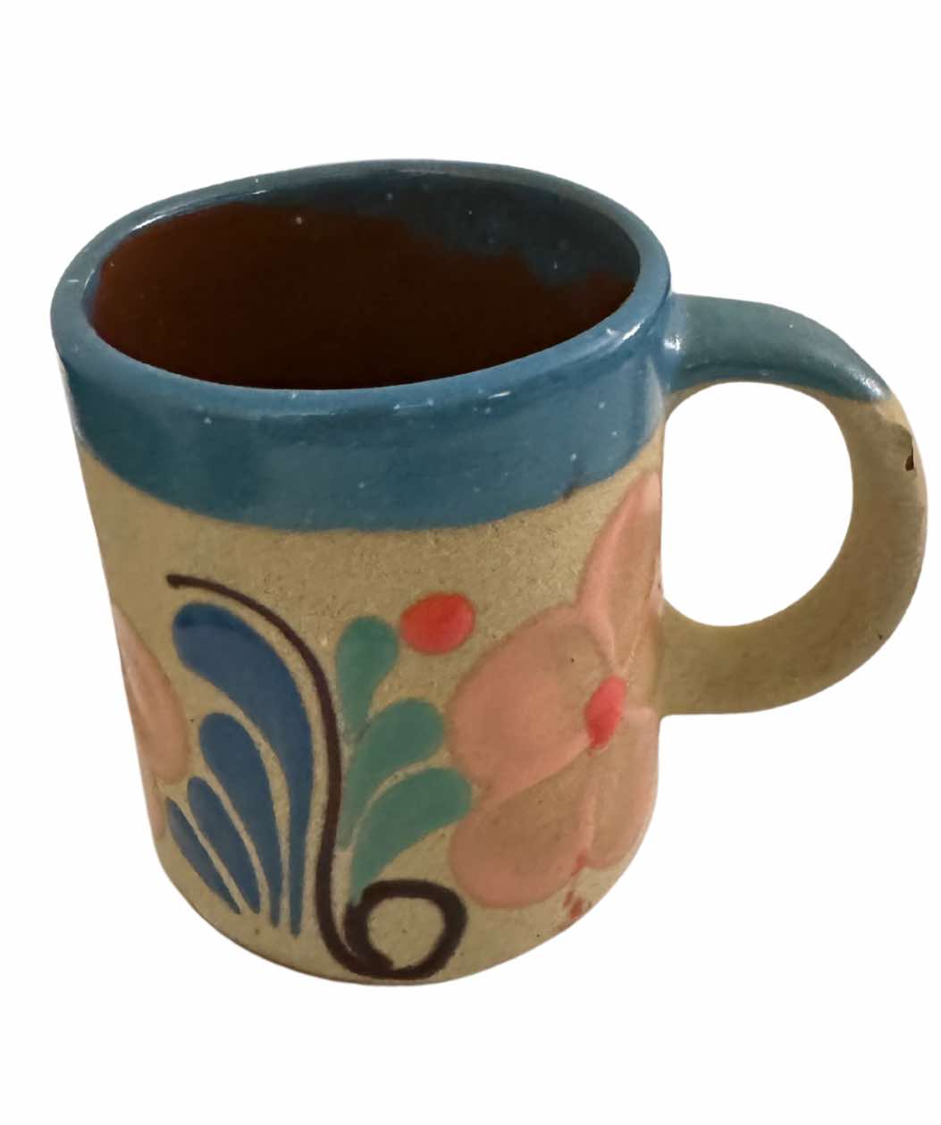 Handcrafted Talavera Coffee Mug – Blue Mexican Folk Art Pottery