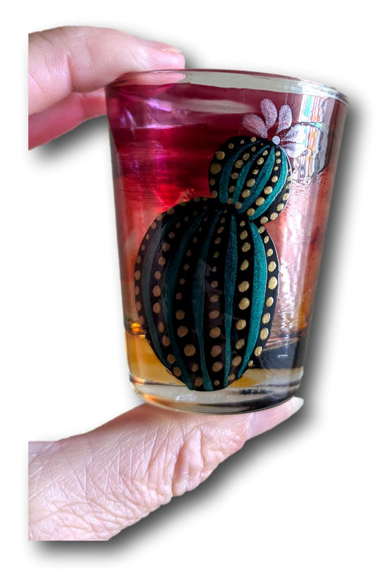 Handpainted 1 oz Shot Glass – Colorful Cured Design for Lasting Beauty A