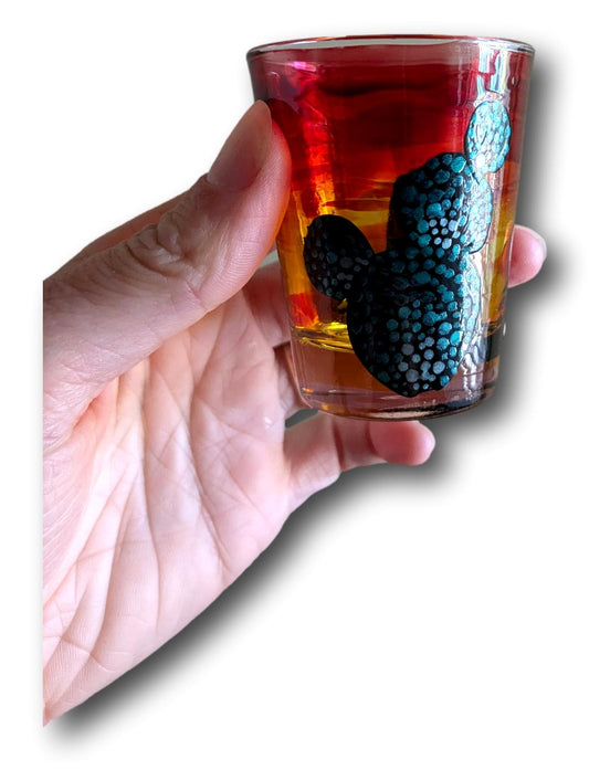 Handpainted 1 oz Shot Glass – Colorful Cured Design for Lasting Beauty B