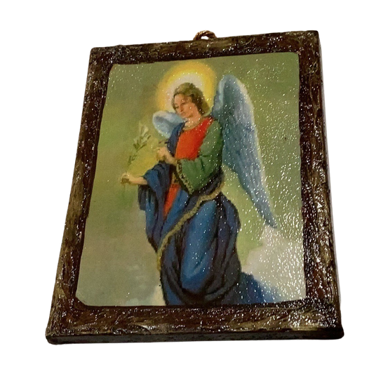 Retablo Wooden Tablet Saint Gabriel Image 6x8 inches