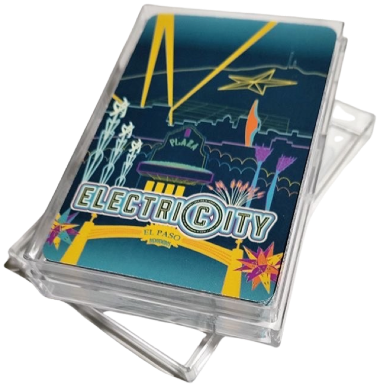 Playing Cards El Paso Electricity Card Deck in Clear Acrylic Case
