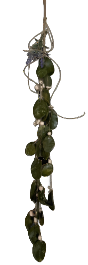Sculpted Wall Decor Handcrafted Clay Ivy Beads Multi Strand Lifelike Leaves 24 inches