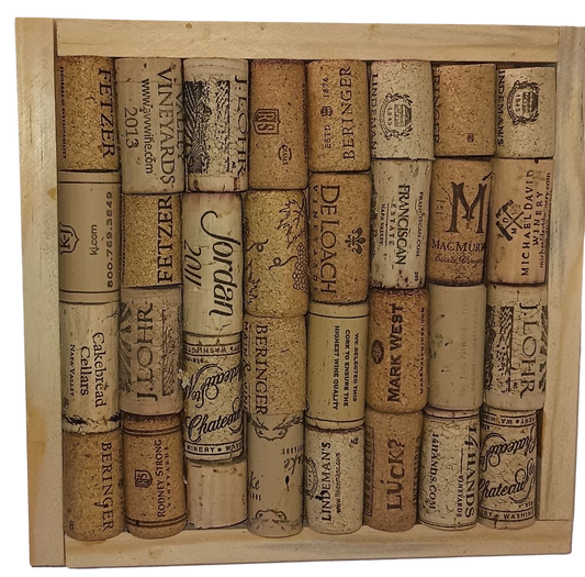 Trivet Kitchen Red Wine Corks White Pine Frame by 7.5 inches