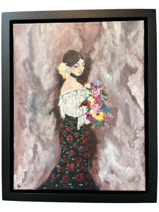 Original Art "Flower Girl"Oil on Canva 11x14