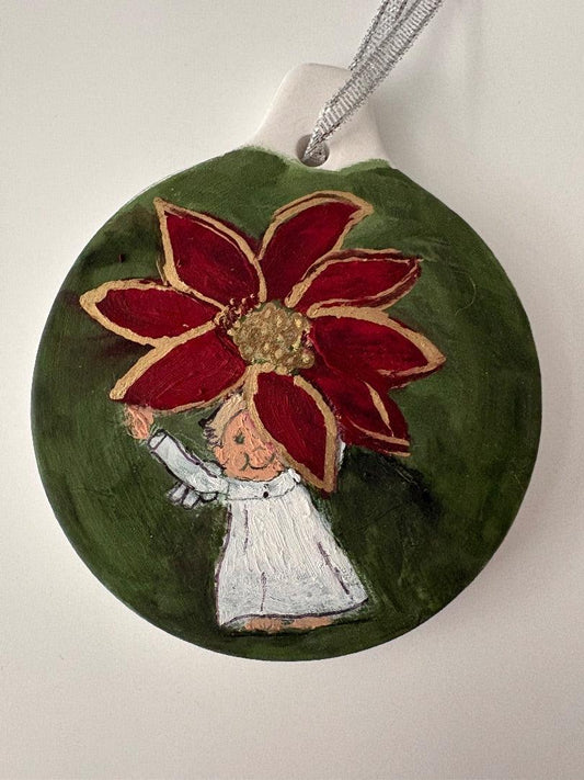 Poinsettia Angel Christmas Ornament – Holiday Décor