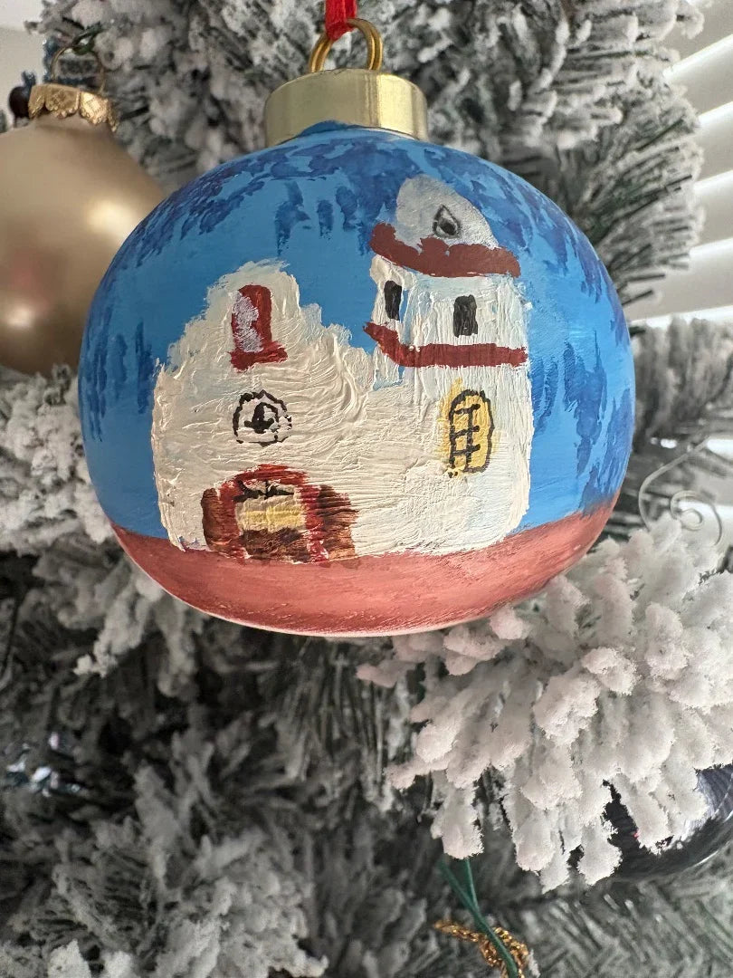 Ysleta Mission 3D Oil on Ceramic Christmas Ornament