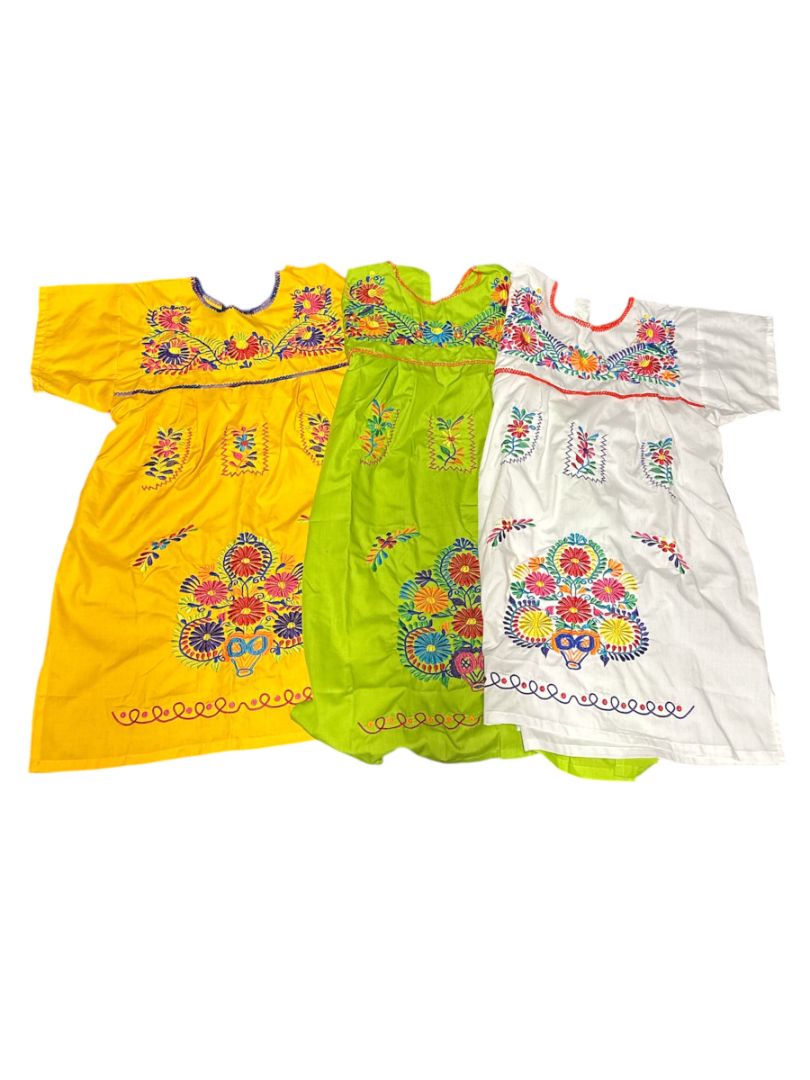 Mexican Embroidered Tunic Dress | Artisan-Made in MexicoMexico | Available in Assorted Colors