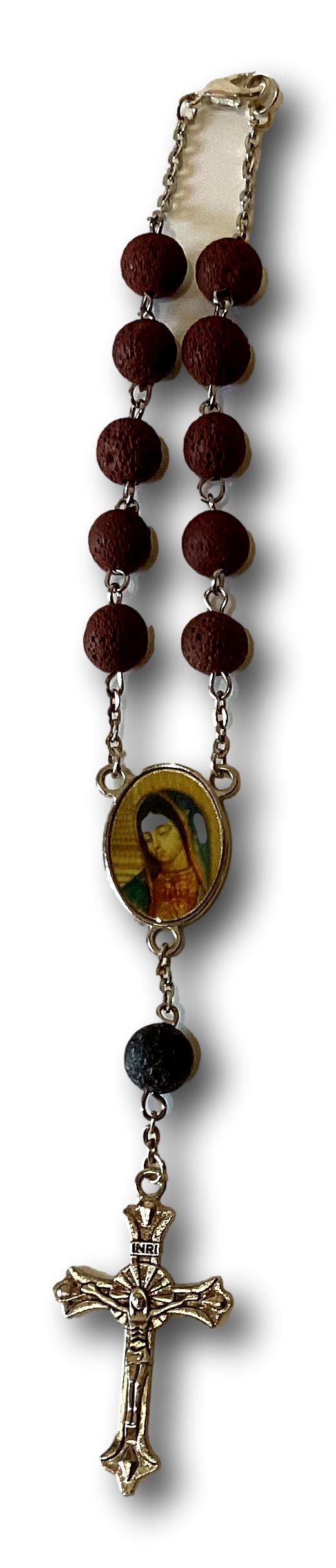 Catholic Car 1-Decade Rosary – Rearview Mirror Rosary for Travel Prayer & Protection - Ysleta Mission Gift Shop