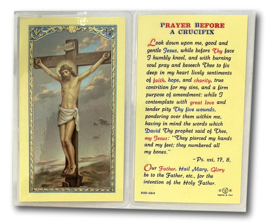 Prayer Before a Crucifix – Laminated Devotional Card | Catholic Reflection on Christ’s Passion