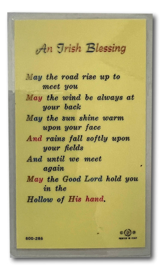 An Irish Blessing – Laminated Catholic Prayer Card | Celtic Faith & Heritage Keepsake - Ysleta Mission Gift Shop