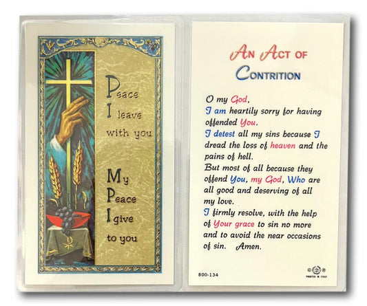 Act of Contrition – Laminated Prayer Card | Catholic Forgiveness & Reconciliation Devotion