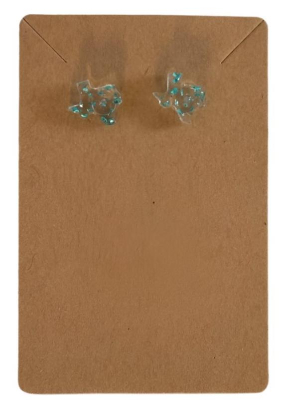 Mini Texas Earrings – Polymer Clay & Resin with 18K Gold Plated Stainless Steel Studs