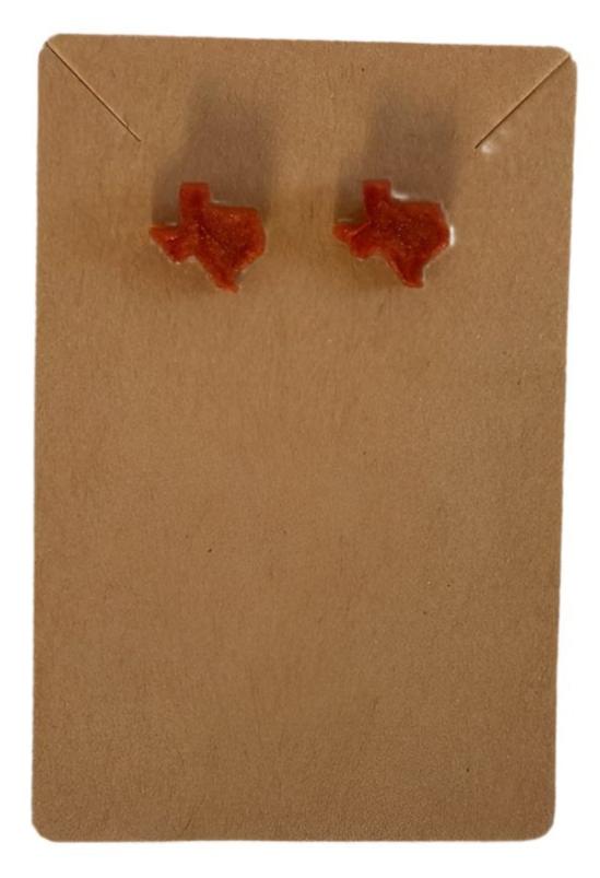 Mini Texas Earrings – Polymer Clay & Resin with 18K Gold Plated Stainless Steel Studs