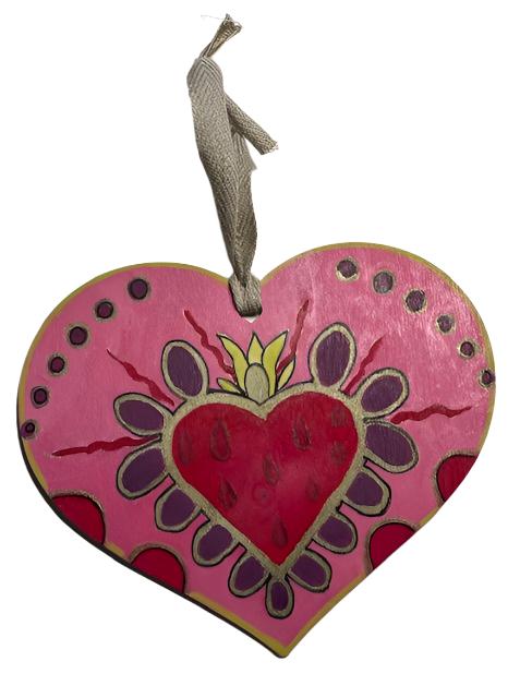 Hand-Painted Wooden Heart – Unique One-of-a-Kind Art by Local Artist