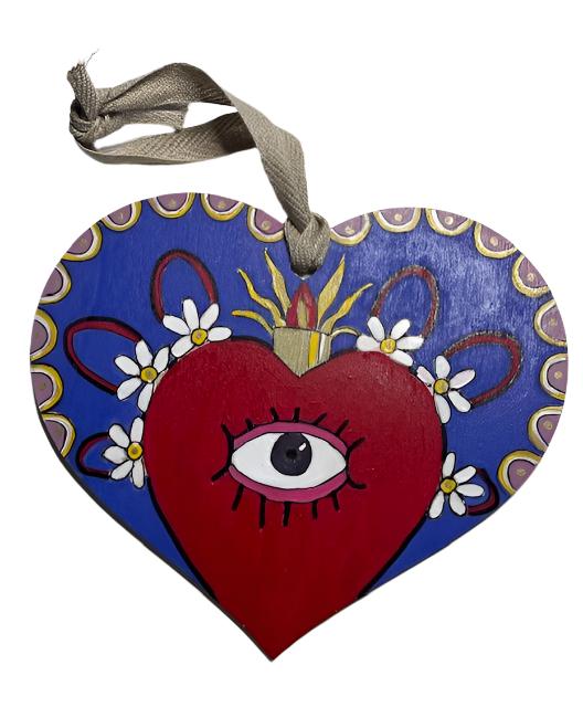 Hand-Painted Wooden Hearts – Unique One-of-a-Kind Art Pieces by Local Artist