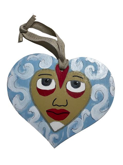 Hand-Painted Wooden Heart – One-of-a-Kind Unique Art by Local Artist