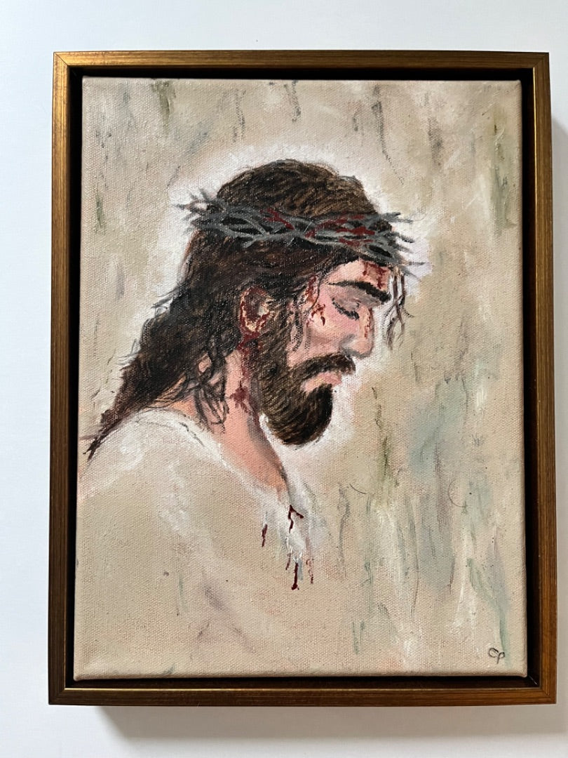 Original Oil on Canvas – "Our Heavenly Father" Framed Artwork (9" x 12")